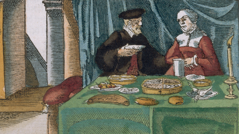 painting of Renaissance meal