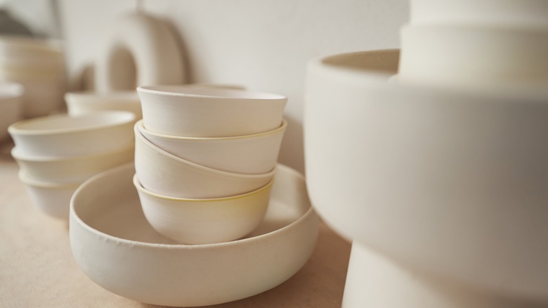 White ceramic bowls