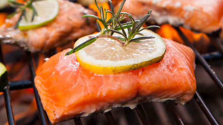 salmon on grill