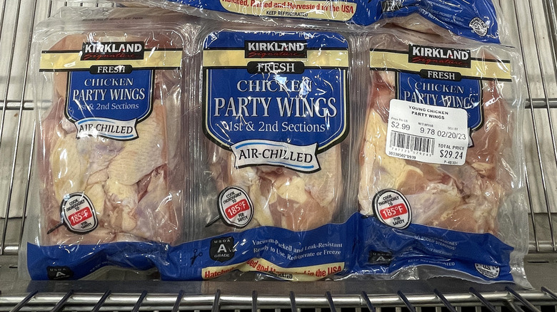 Packages of Costco's chicken party wings.