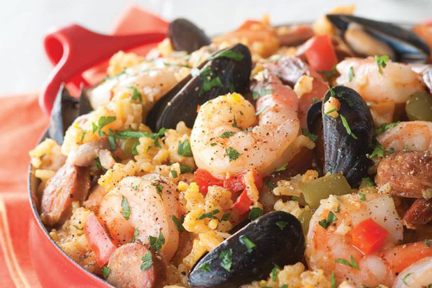 6. Oven Paella with Chicken, Shrimp, and Chorizo