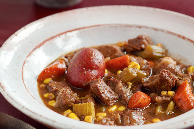 7. Beef Stew with Carrots, Corn, and Potatoes