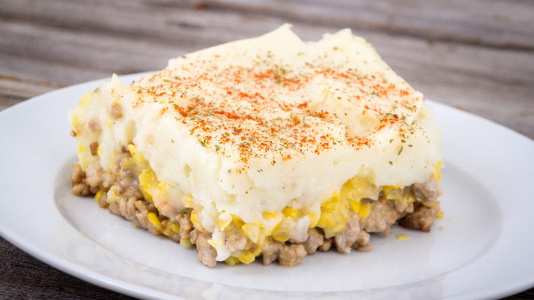 Pâté chinois on plate