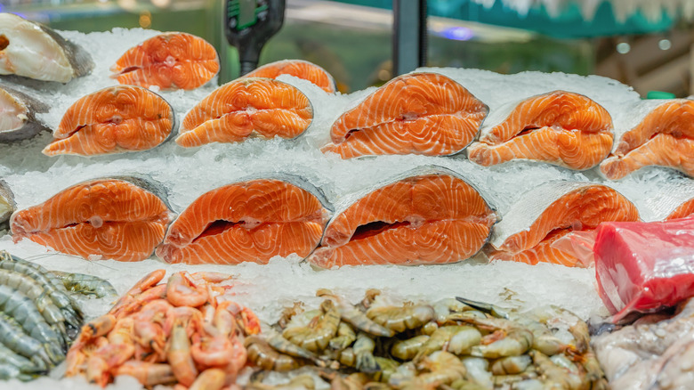 Grocery store seafood counter