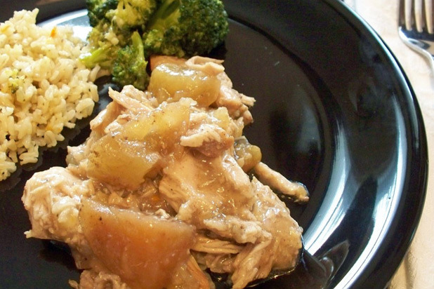 9. Slow Cooker Shredded Pork with 'Skillet Apples'