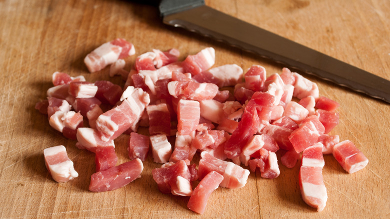 chopped bacon lardons