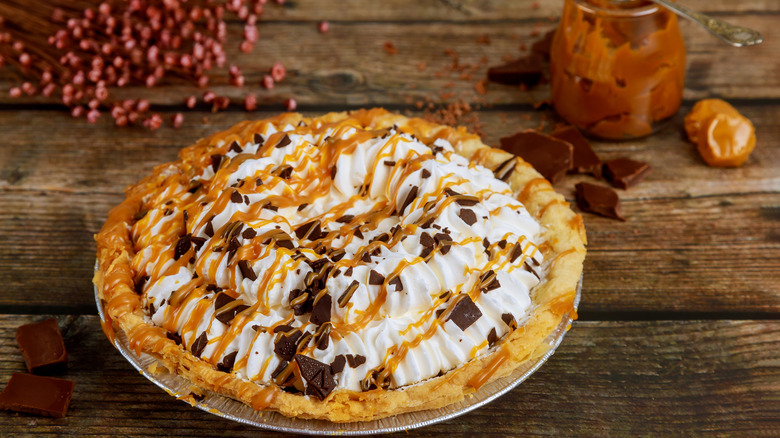 butterscotch pie with cream topping