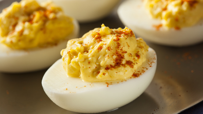 Deviled eggs with paprika