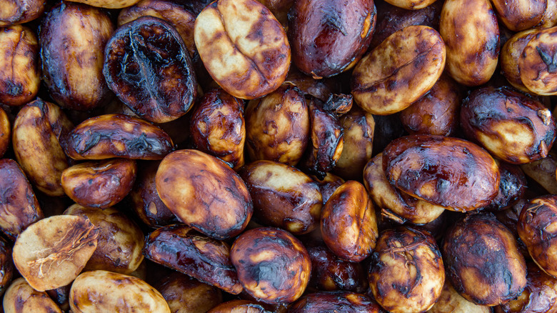 Honey process coffee drying