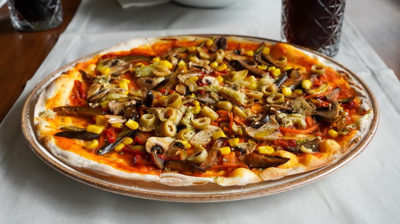 Dairy-free pizza on a plate