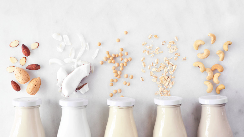 Jars of dairy-free milk 