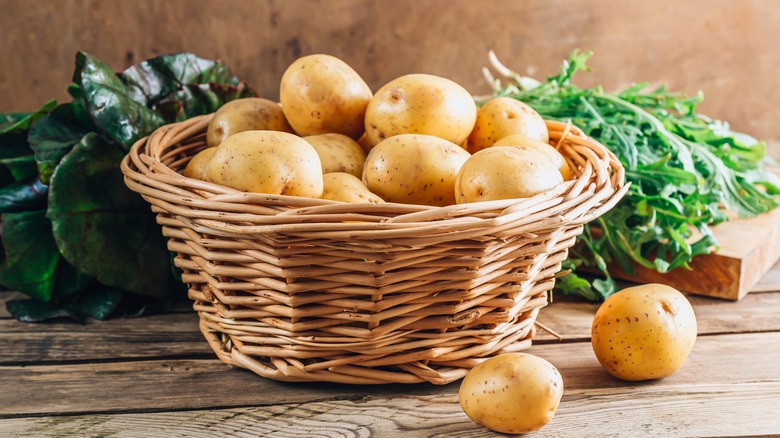 New potatoes in basket