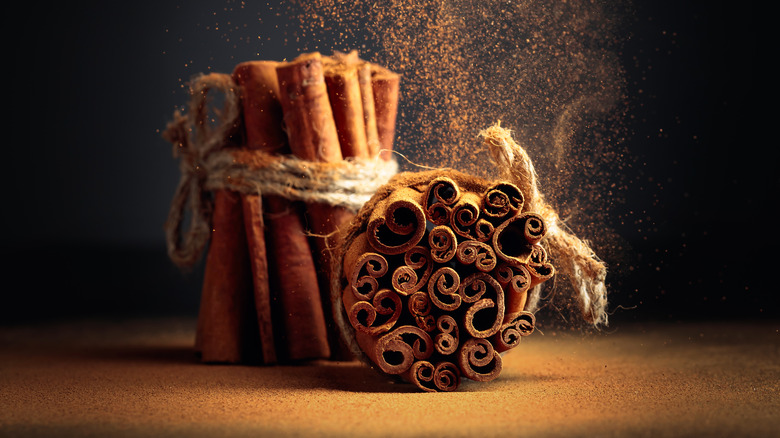 Bundles of cinnamon sticks