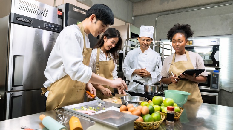 Chef teaching a cooking class