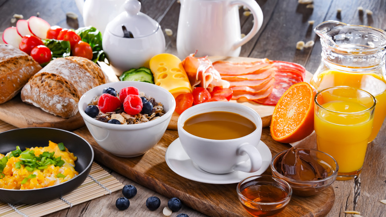 Assortment of breakfast foods