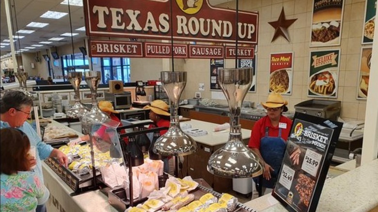 Staff working at Buc-ee's kitchen counter