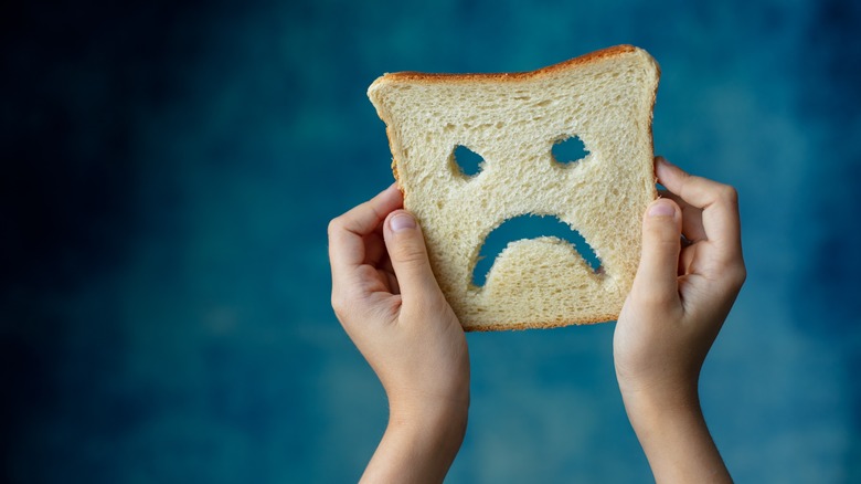 Bread with sad face 