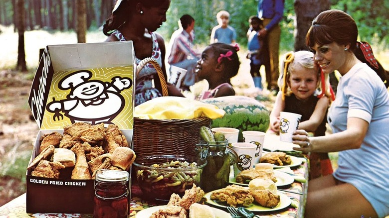 box of chicken at picnic