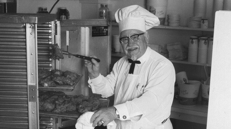 colonel sanders in a kitchen