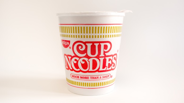 White Nissin Cup Noodles