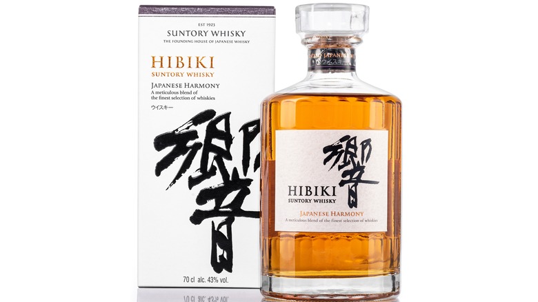 bottle and box of Hibiki whisky