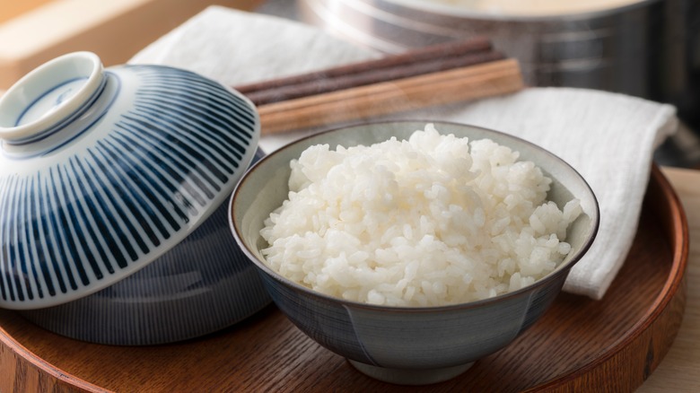 rice bowl and Japanese flatware