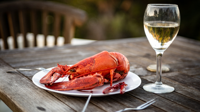 Maine lobster on plate