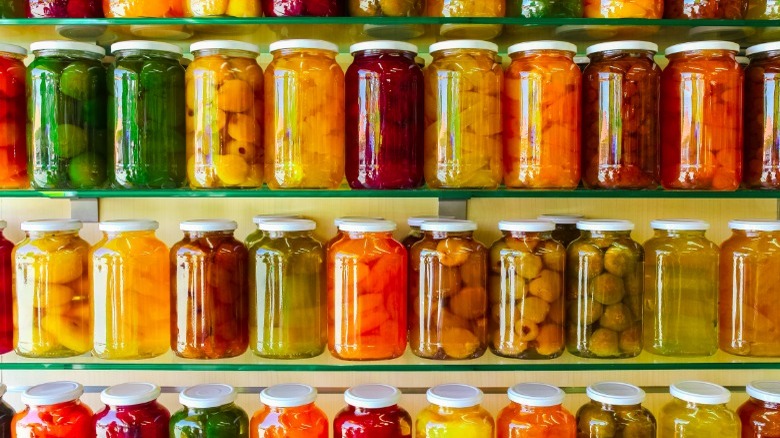 canned foods on shelf