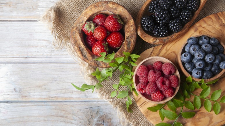 berries on a board