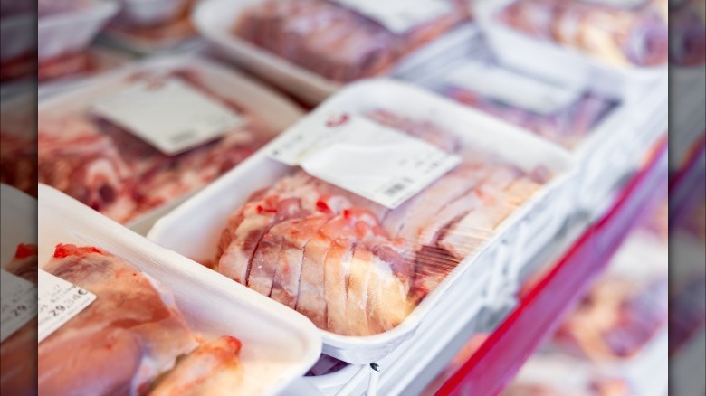 Lamb displayed in grocery store