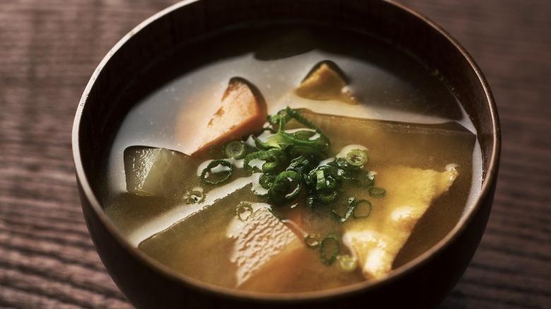 miso soup in a bowl