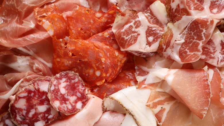 various cured meats