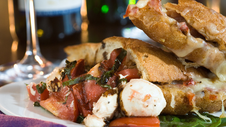 muffuletta with cheese and tomatoes