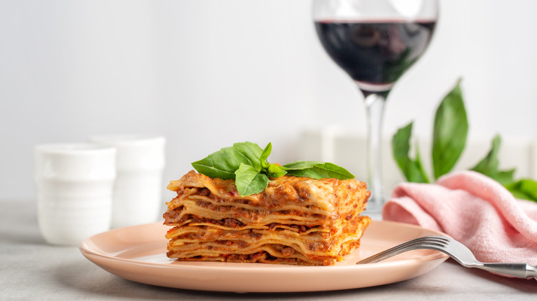plate of lasagna