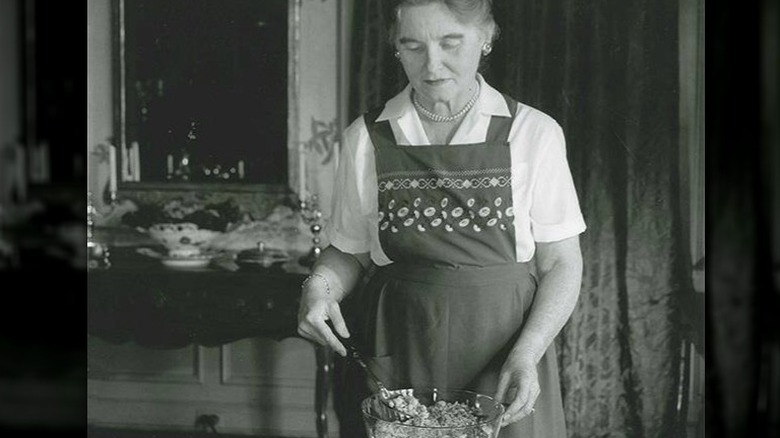 Margaret Rudkin mixing in a bowl