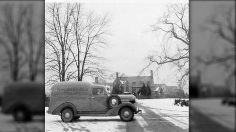 Pepperidge Farm truck in snow