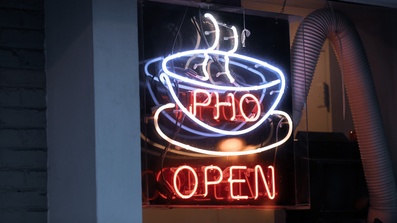 An American pho sign