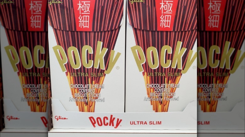 Boxes of ultra slim pocky