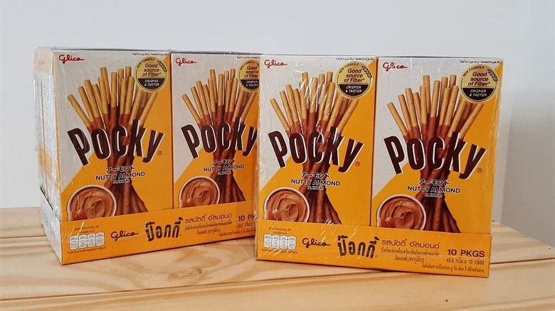 Pocky cases on table