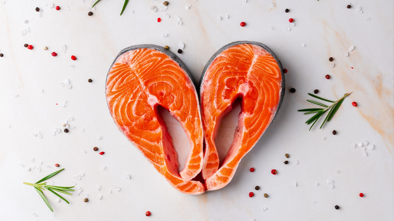 Heart-shaped salmon