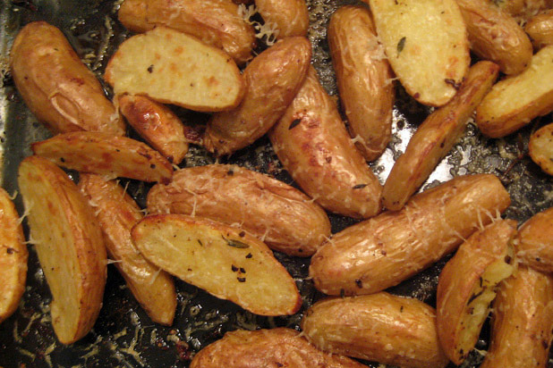 Crispy Fingerling Potatoes with Pecorino