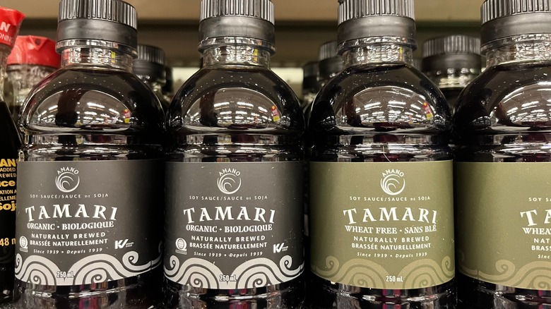 bottles of tamari
