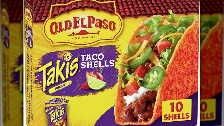 A box of Old El Paso Takis shells