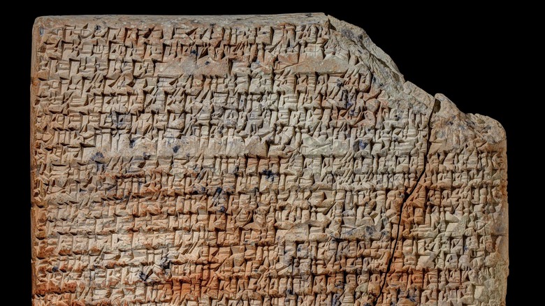 Cuneiform writing on ancient Yale Culinary Tablet