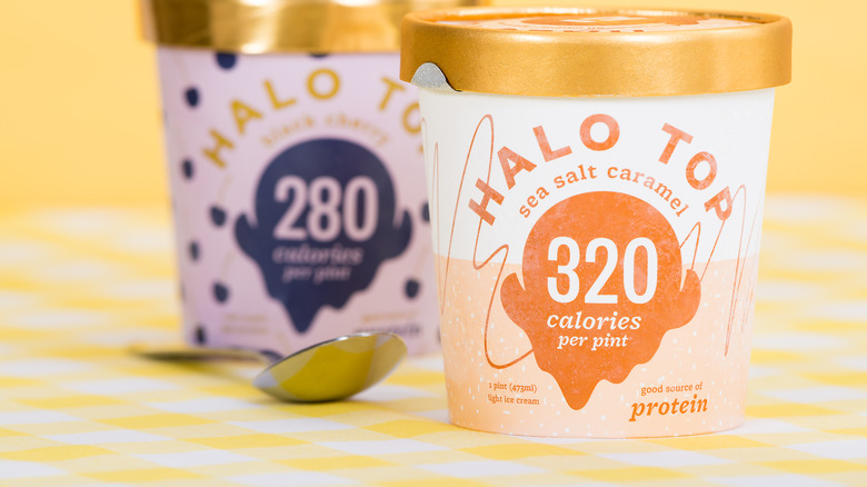 halo top ice cream with a spoon next to it