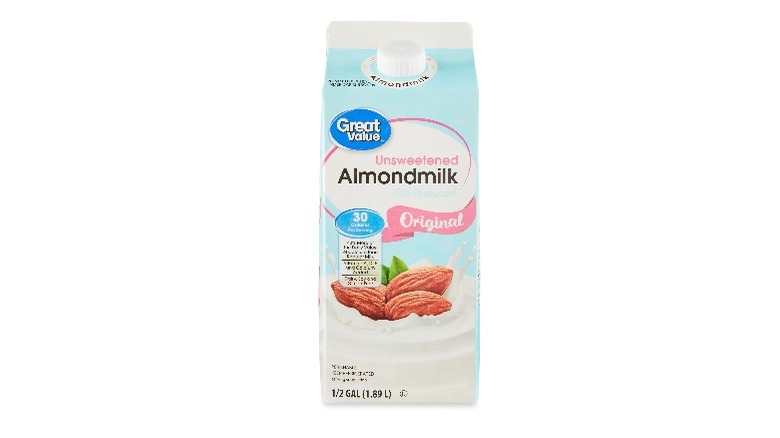 Carton of Great Value Almond Milk
