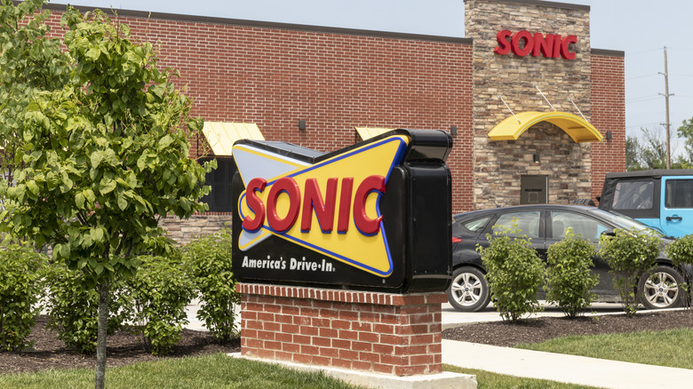 Sonic restaurant and sign