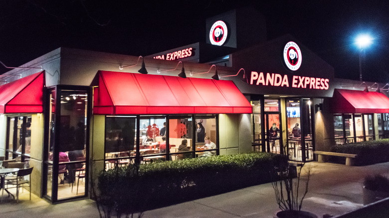 Panda Express restaurant at night 