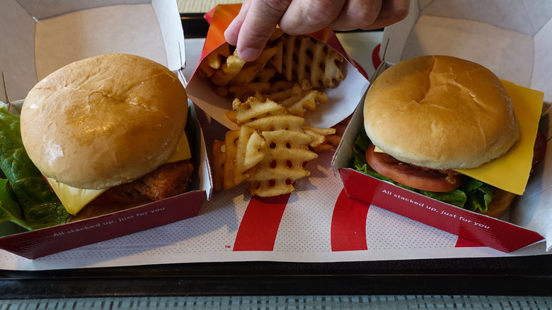 Chick-fil-A sandwiches and waffle fries