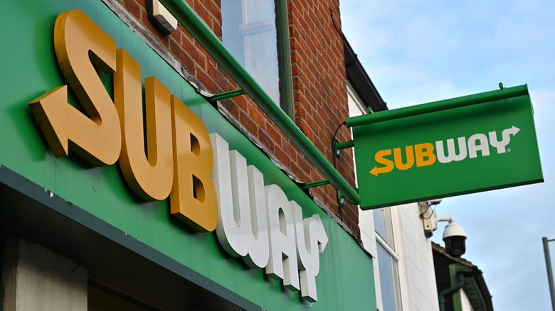 Subway storefront and sign